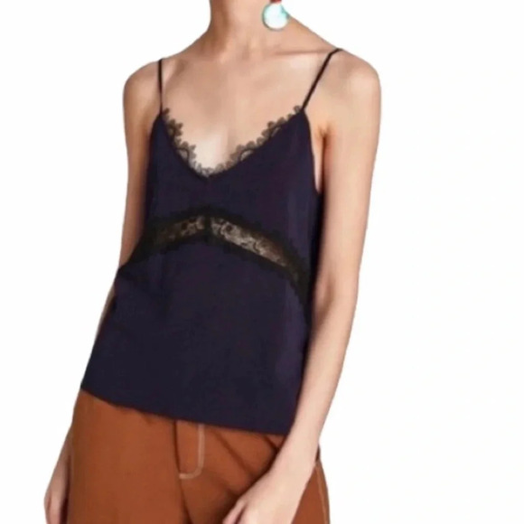 Zara Navy Knit Lace Cami - Picture 1 of 8